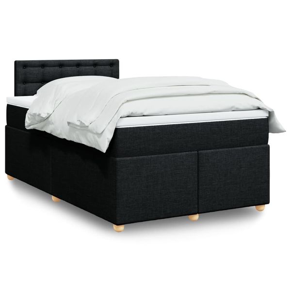 vidaXL Boxspring posteľ s matracom čierna 120x190 cm látka