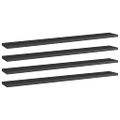 vidaXL Prídavné police 4 ks, lesklé čierne 80x10x1,5 cm, drevotrieska