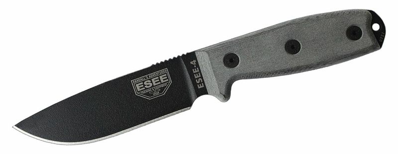 ESEE-4P Plain Edge Coyote Brown všestranný nôž 11,4cm, šedá, G10, puzdro