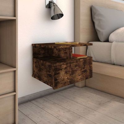 vidaXL Nástenný nočný stolík dymový dub 40x31x27 cm spracované drevo