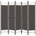 vidaXL Paraván s 5 panelmi, antracitový 200x180 cm