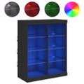 vidaXL Komoda s LED svetlami čierna 81x37x100 cm
