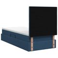 vidaXL Postel s úložným prostorem a matrací Modrá 100 x 200 cm látka