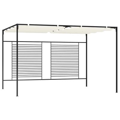 vidaXL Altánok so zaťahovacou strieškou 3x4x2,3 m krémový 180 g/m²