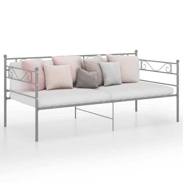 vidaXL Rám rozkladacej pohovky sivý kovový 90x200 cm