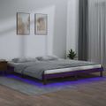vidaXL Posteľný rám s LED, medovo hnedý 160x200 cm, drevený masív
