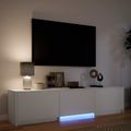 vidaXL TV skriňa s LED 165 x 34 x 40 cm Biely Konštruované drevo