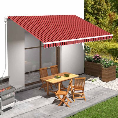 vidaXL Tieniaca plachta na markízu, plátená, oranžovo hnedá 5x3 m