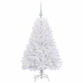 vidaXL Umelý Sklápací Vianočný Stromček Biela 120 cm PVC a oceľ