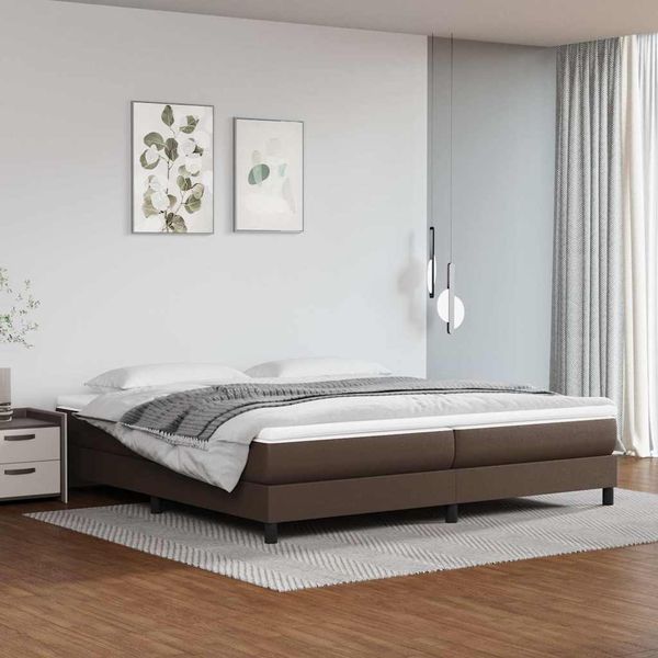 vidaXL Boxspring posteľ s matracom hnedá 200x200 cm umelá koža