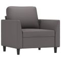 VidaXL Kreslo s podnožkou sivé 60 cm umelá koža
