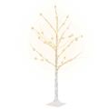 vidaXL LED strom s dizajnom bielej brezy 48 teplých bielych LED 120cm