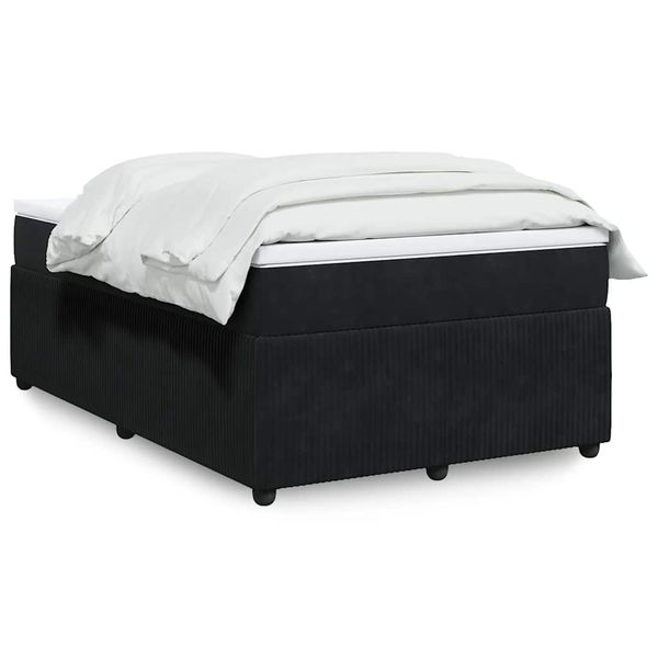 vidaXL Posteľný rám boxspring s matracom čierny 120x200 cm zamat
