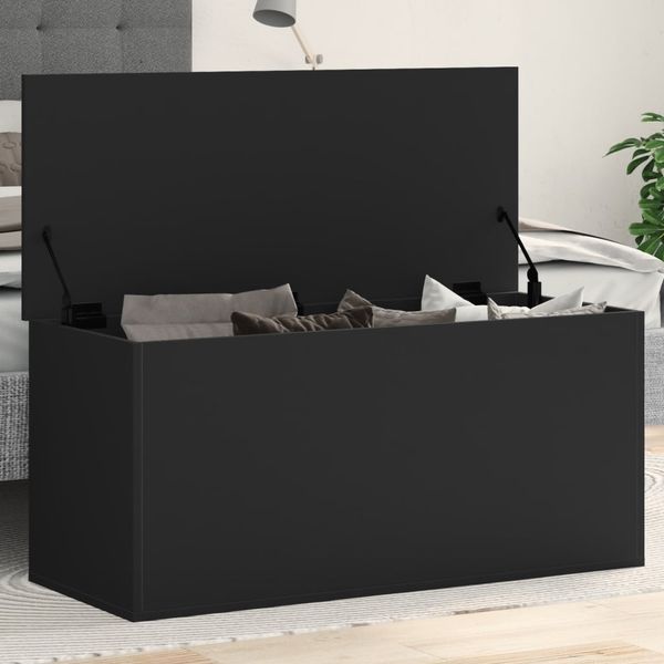 vidaXL Úložný box čierny 100x42x46 cm kompozitné drevo