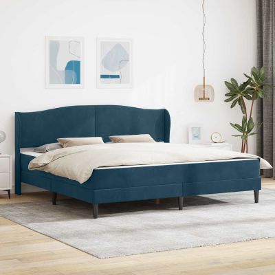vidaXL Rám postele s čelnou doskou Modrá 180 x 200 cm Zamat