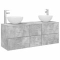 vidaXL Set kabinetov do kúpeľne 3 ks Betónovo sivá 49,5 x 35 x 63 cm