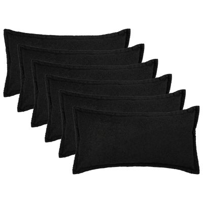 vidaXL Poťah na podložku 6 pcs HOUTEN Čierna 40 x 80 cm Bouclé