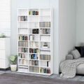 vidaXL Skrinka na CD, biela 102x23x177,5 cm, kompozitné drevo
