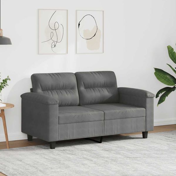 vidaXL 2-miestna pohovka tmavosivá 120 cm mikrovlákno