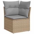 vidaXL Súprava záhradných pohoviek 9 ks Béžová Poly ratan