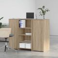 vidaXL Recepčný stôl dub sonoma 135x50x103,5 cm kompozitné drevo