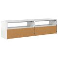 vidaXL TV skrinky 2 ks s LED svetlami lesklé biele 75x35x40 cm