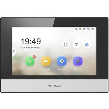 Hikvision 7" IP bytový dotykový monitor, Wi-Fi; PoE provedení plast, 7" barevný dotykový LCD displej