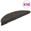 vidaXL Schodové rohože, samolepiace, 30 ks, 56x17x3 cm, antracitové, polkruhové