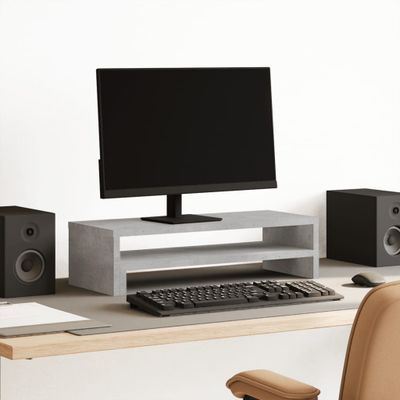 vidaXL Stojan na monitor betónový 54x22x15 cm kompozitné drevo