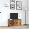 vidaXL TV skrinka s LED svetlami staré drevo 100x41x50 cm