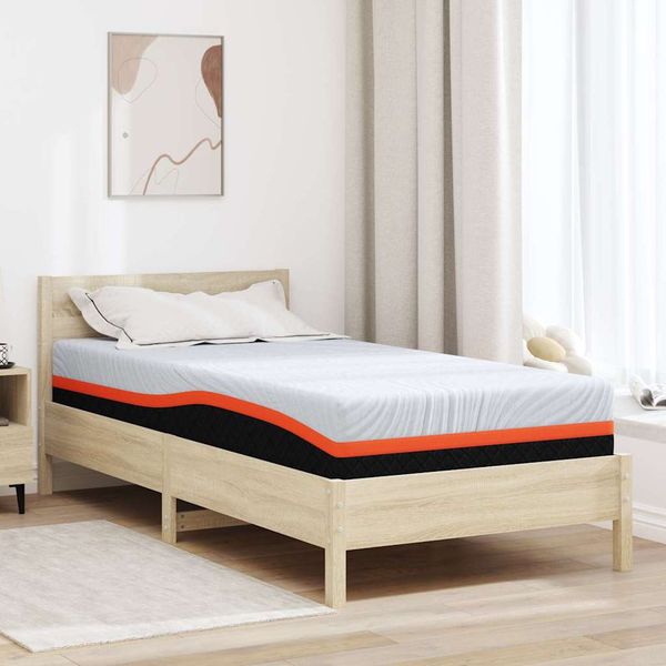 vidaXL Matrac Biela a šedá 90 x 200 cm žakárová tkanina