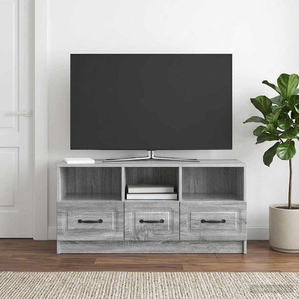 vidaXL TV skrinka Sivá sonoma 102 x 34,5 x 47 cm Kompozitné drevo