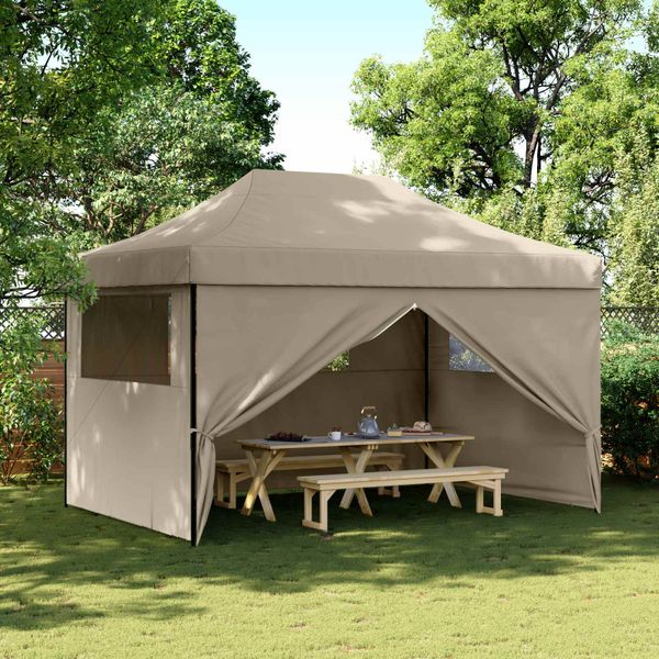 vidaXL Párty stan Sivohnedá 279 x 410 x 315 cm Oxfordská látka