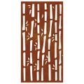 vidaXL Záhradná dekorácia 105x55 cm, cortenová oceľ, bambus