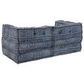 vidaXL Modulová pohovka 2 ks Látka Indigová potlač 140 x 70 x 56 cm