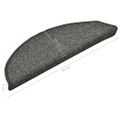 vidaXL Schodové rohože 15 ks 56x17x3 cm tmavošedé polkruhové