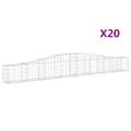 vidaXL Oblúkový gabionový kôš 20 ks 400x30x40/60 cm pozinkované železo