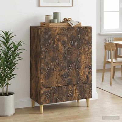 vidaXL Servírovacia skriňa Dymový dub 66 x 34,5 x 95 cm