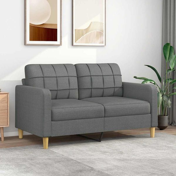 vidaXL 2-miestna pohovka tmavosivá 140 cm látka