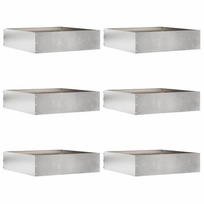 vidaXL Obrubník trávnika 6 ks 50 x 50 x 13 cm Nehrdzavejúca oceľ