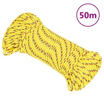 vidaXL Lodné lano žlté 3 mm 50 m polypropylén