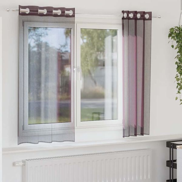 vidaXL Voálové závesy s priechodkami 2 ks Fialové 140x140 cm