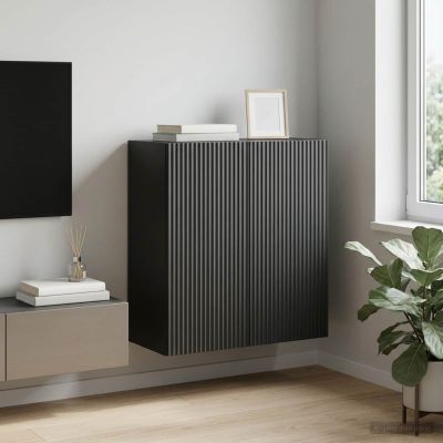 vidaXL Nástenná skrinka 59 x 31 x 60 cm Kompozitné drevo Čierna