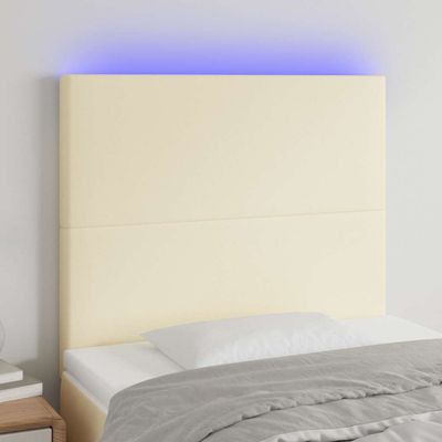 vidaXL Čelo postele krémové 80x5x118/128 cm umelá koža