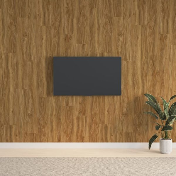 vidaXL Nástenné panely vzhľad dreva hnedé PVC 2,06 m²