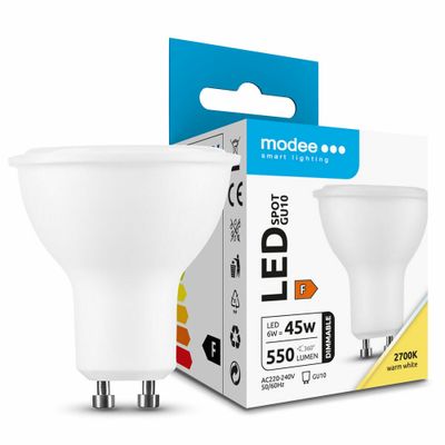 Modee Lighting LED Spot Alu-Plastic GU10 6W 550lm teplá biela, stmievateľná (ML-GU10P2700K6WDN)