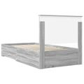 vidaXL Rám postele Sivý Sonoma 100 x 200 cm Kompozitné drevo