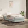 vidaXL Posteľný rám boxsping bez matracom bledosivý 90x220 cm zamat