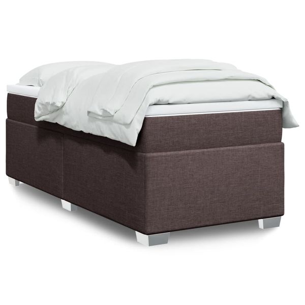 vidaXL Boxspring posteľ s matracom tmavohnedá 90x190 cm látka