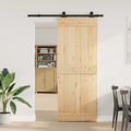 vidaXL Posuvné dvere NARVIK Prírodná a čierna 80 x 210 cm (152,5 cm)